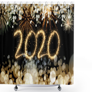 Personality  2020 New Year Fireworks Background Shower Curtains