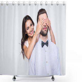 Personality  Young Man And Woman Shower Curtains