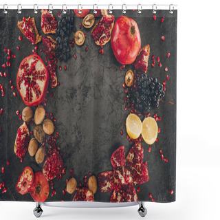 Personality  Circle Of Fruits Shower Curtains
