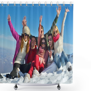 Personality  Friends On Fresh Snow Shower Curtains