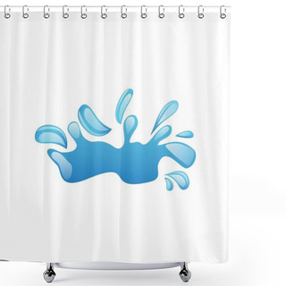 Personality  Water Splash Logo Icon Vector Shower Curtains