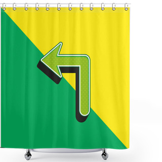 Personality  Arrow Of Large Size Turning To The Left Green And Yellow Modern 3d Vector Icon Logo Shower Curtains