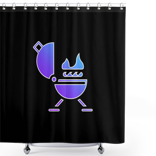 Personality  Barbeque Blue Gradient Vector Icon Shower Curtains