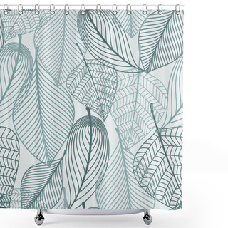 Personality  Delicate Skeleton Leaves Seamless Pattern Shower Curtains
