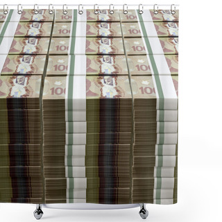 Personality  Canadian Dollar Notes Bundles Stack Shower Curtains