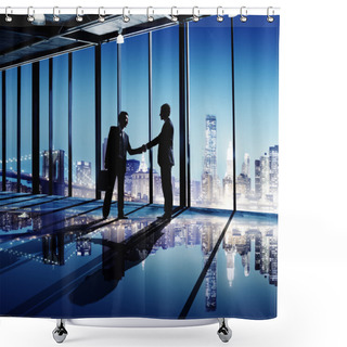 Personality  Businessmen Shaking Hands Shower Curtains