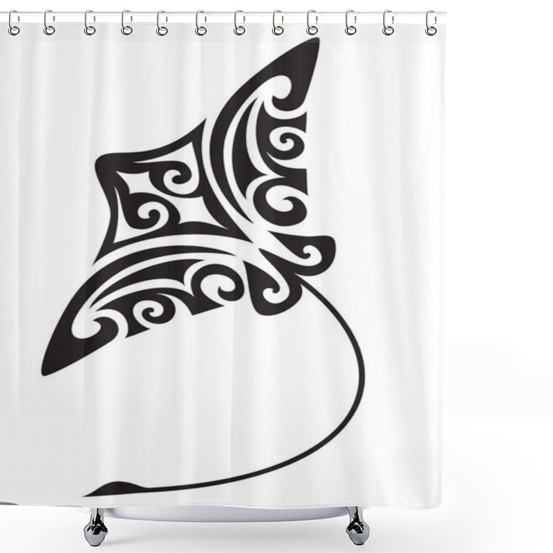 Personality  Stingray In Tattoo Style. Shower Curtains