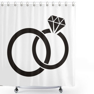 Personality  Wedding Rings Shower Curtains