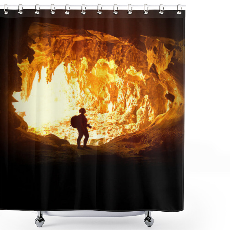 Personality  Woman In Cave Shower Curtains