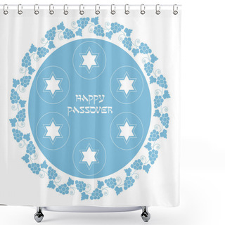 Personality  Passover Seder Plate With Grapevine Border Shower Curtains