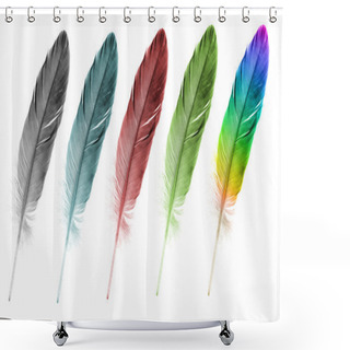 Personality  Feather Pen Set Of Abstract Color Shower Curtains