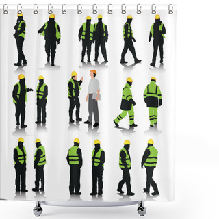 Personality  Construction Workers Shower Curtains