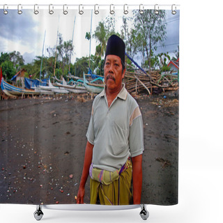 Personality  Muslim Fisherman, Indonesia Shower Curtains