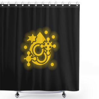 Personality  Blood Yellow Glowing Neon Icon Shower Curtains