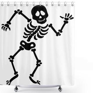 Personality  Dancing Skeleton Silhouette Shower Curtains