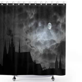 Personality  Full Moon Over Transilvania Shower Curtains