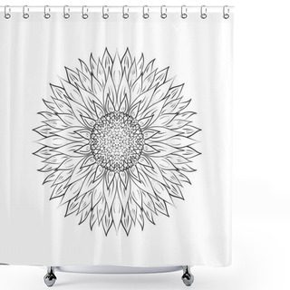 Personality  Black Sunflower Isolated Shower Curtains