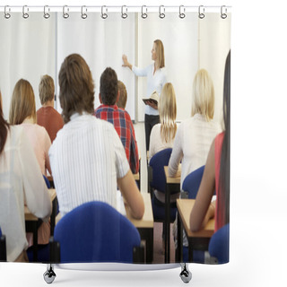 Personality  Students And Tutor In Class Shower Curtains