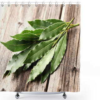 Personality  Laurel Leaves On A Wooden Background Shower Curtains