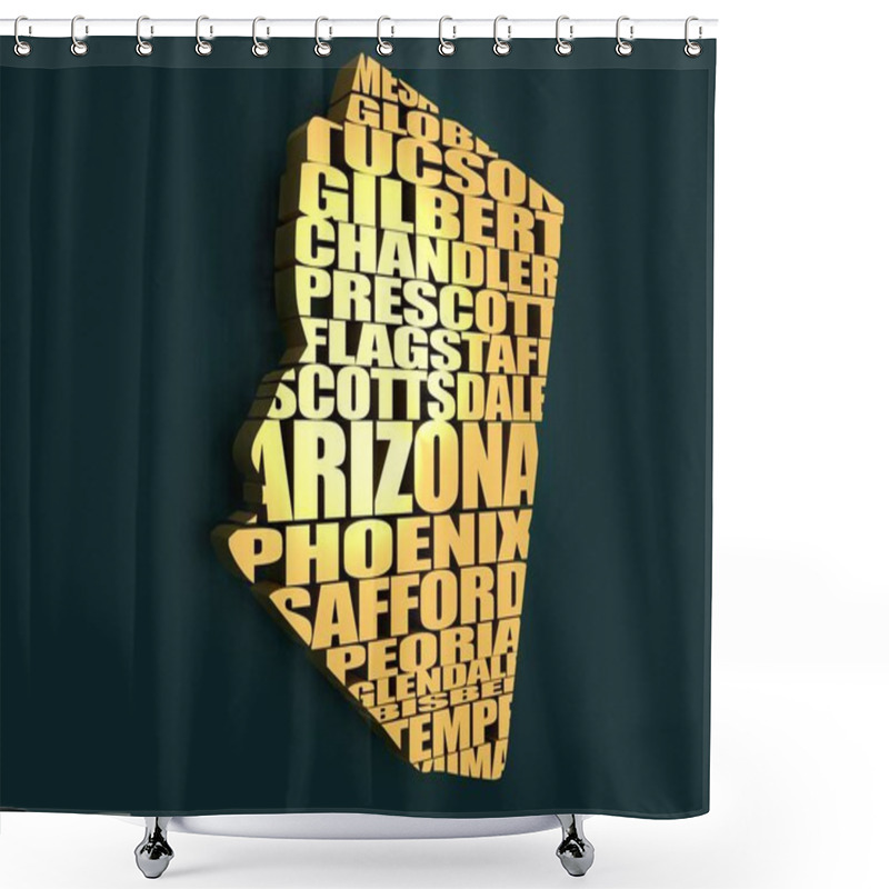 Personality  Word Cloud Map Of Arizona State Shower Curtains