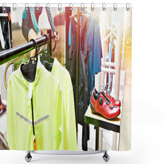 Personality  Sportswear And Sport Cycling Shoes In Store Shower Curtains