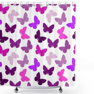 Personality  Seamless Butterfly Pattern Shower Curtains