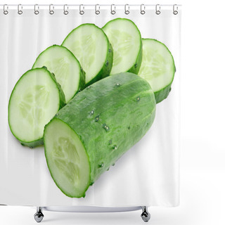 Personality  Cucumber And Slices Shower Curtains