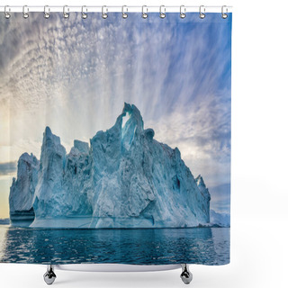 Personality  Greenland Ilulissat Glaciers At Ocean At Polar Night Shower Curtains