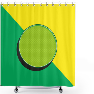 Personality  Black Circle Green And Yellow Modern 3d Vector Icon Logo Shower Curtains