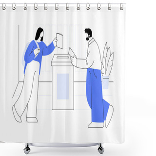 Personality  Local Government Elections Abstract Concept Vector Illustration. Citizen Throws Ballot In Box, Government Elections, City Council, Politics Industry, Embassy Sector Abstract Metaphor. Shower Curtains