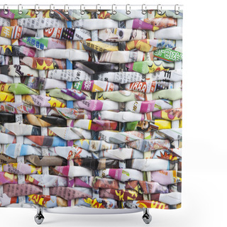 Personality  Paper Basket Detail Shower Curtains
