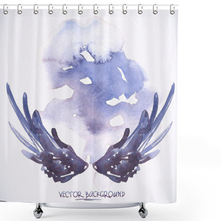 Personality  Watercolor Background With Angel Wings Shower Curtains