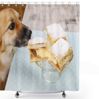 Personality  Dog Stealing A Cake Shower Curtains