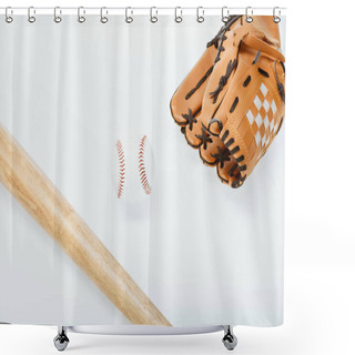 Personality  Baseball Equipment Shower Curtains