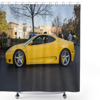 Personality  Yellow Ferrari Shower Curtains