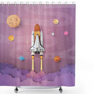 Personality  Space Shuttle Taking Off On A Mission Shower Curtains