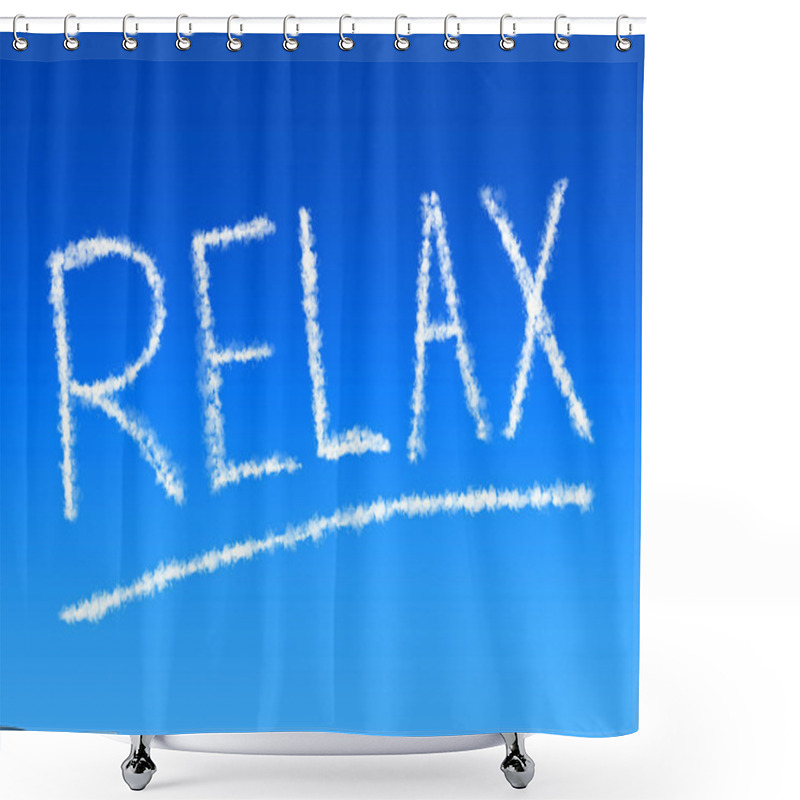Personality  Relax Cloud Text On A Blue Sky  Shower Curtains
