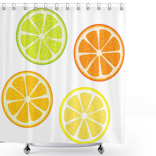 Personality  Slices Of Citrus Fruits Shower Curtains