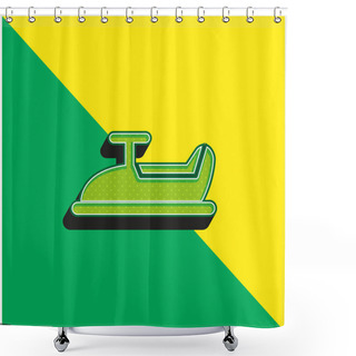 Personality  Baby Car Ride Green And Yellow Modern 3d Vector Icon Logo Shower Curtains