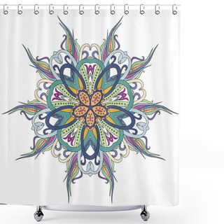 Personality  Mandala, Floral , Flower , Oriental Mandala, Coloring And Ethnic . Oriental Pattern, Vector Illustration. Islam, Arabic, Indian, Turkish, Pakistan, Chinese, Ottoman Motifs, Moroccan. Stylized Doodle Shower Curtains