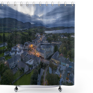 Personality  Ardara, County Donegal, Ireland - October 08 2023 : Ardara Is The Town That Once Has Been Voted The Best Village To Live In In Ireland By The Irish Times. Shower Curtains