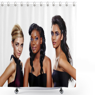 Personality  Fashion Women Of Different Races Shower Curtains