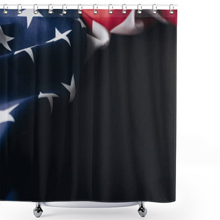 Personality  National Flag Of United States Of America Isolated On Black, Memorial Day Concept Shower Curtains