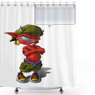 Personality  Little Devil (Clipping Path) Shower Curtains