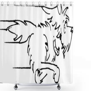 Personality  Hapy Dog Running As Fast As He Can Shower Curtains