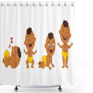 Personality  Cartoon Drawing Of A  Newborn Baby Character Shower Curtains