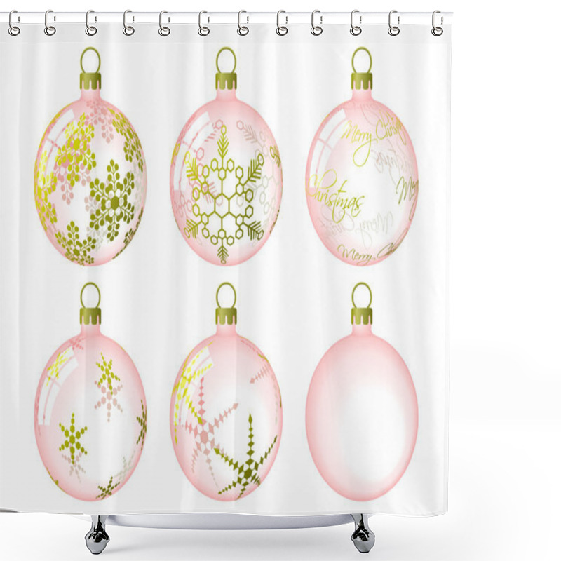 Personality  Set Of Christmas Baubles. Available In Jpeg And Eps8 Formats. Shower Curtains