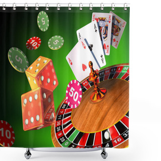 Personality  Gambling Games Shower Curtains