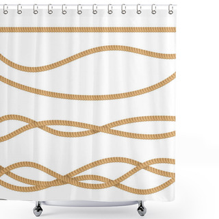 Personality  Realistic 3d Detailed Rope For Decoration. Vector Shower Curtains
