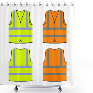 Personality  Reflective Safety Vest Yellow Orange Shower Curtains